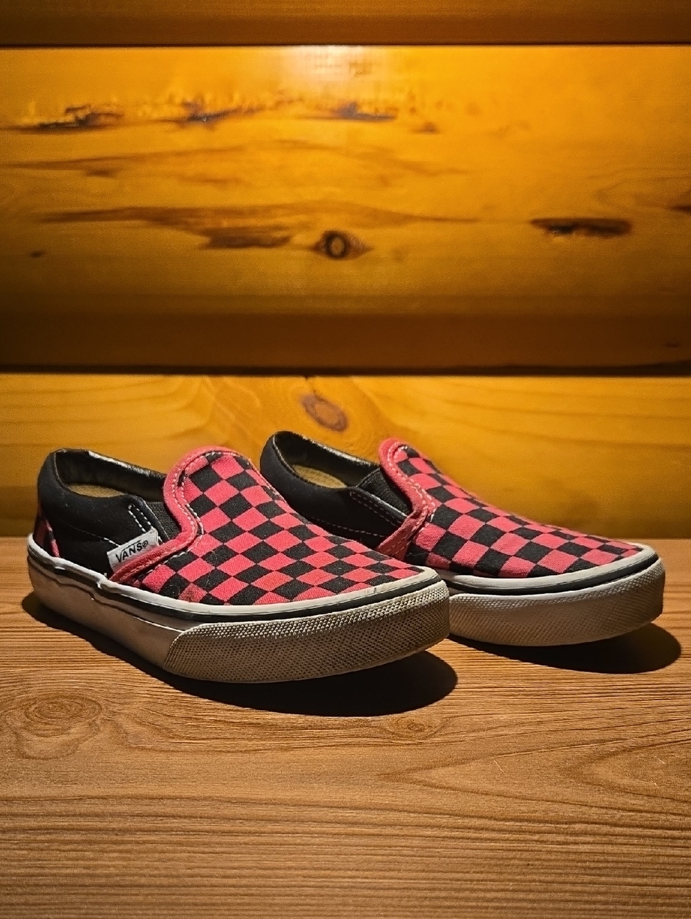 Vans Slip-On Checkerboard in Pink & Black